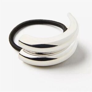 New! Silver Bar Hair Clip Hair Tie (3039) NWOT